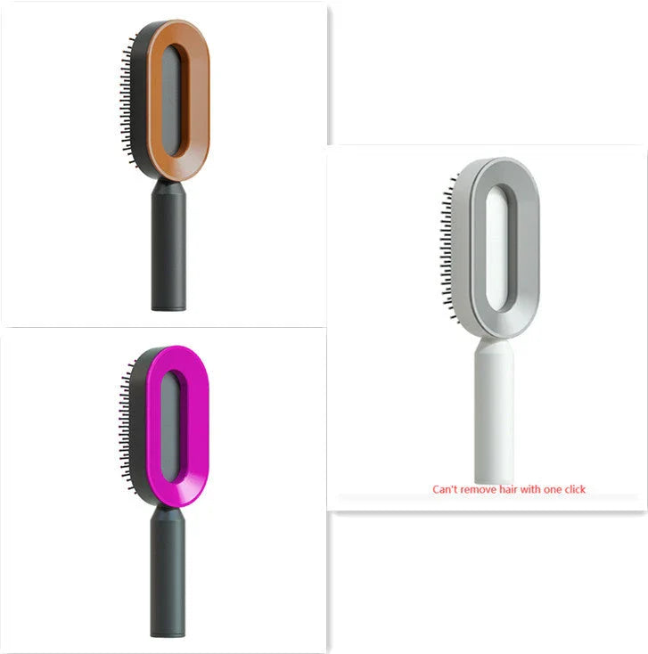 Premium self-cleaning hair brush with airbag massage technology for smooth, healthy hair