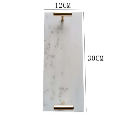 Nordic style marble tray for desserts and jewellery organisation