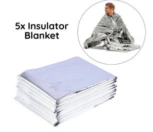 Portable double-sided silver emergency thermal blanket for outdoor adventures and survival situations
