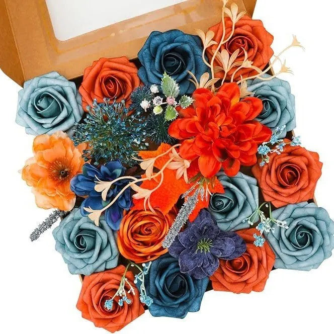 Silk flower wedding simulation box flower for layout planning in a selection of colours.