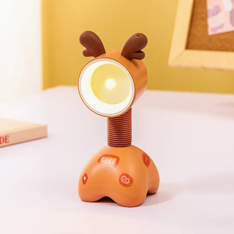 DIY Creative Cartoon Magnetic Small Night Light Desktop Decoration Lamp with Multi-angle Adjustable Lighting in Plastic in Various Character and Colour Options for Bedroom, Nursery or Desk