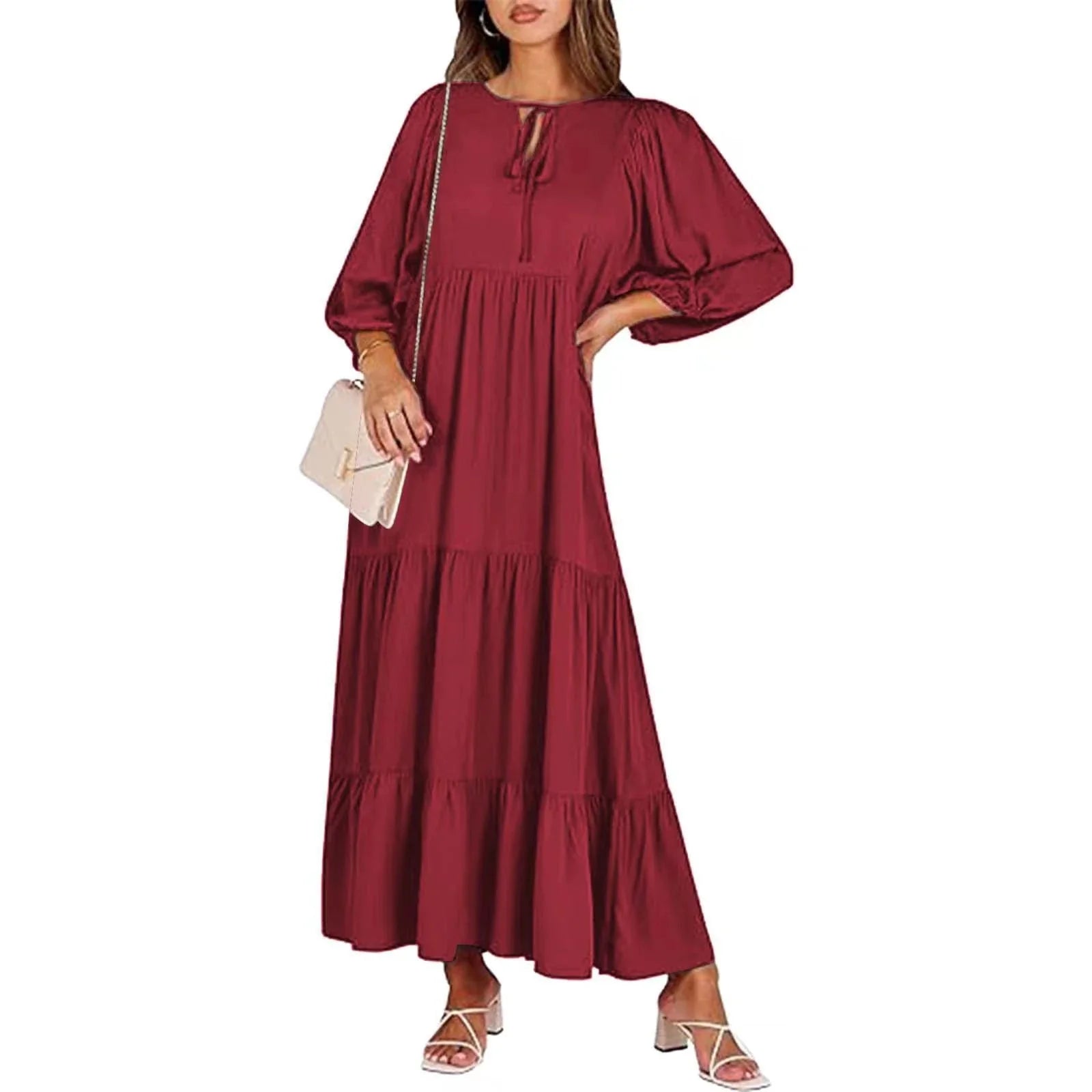 Boho Chic Midi Dress with Floral Print, V-Neck, and Short Sleeves
