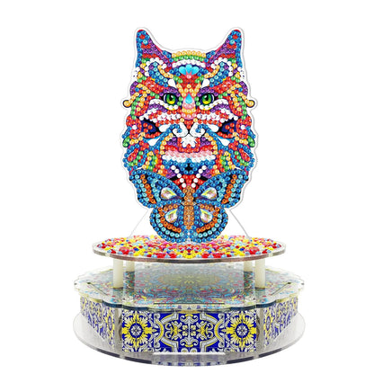 Handmade DIY diamond painting music box kit with light string and assembly tools for Halloween and Easter decoration
