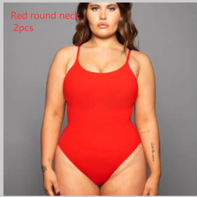 Women's solid colour backless triangle swimsuit two-piece set on a mannequin
