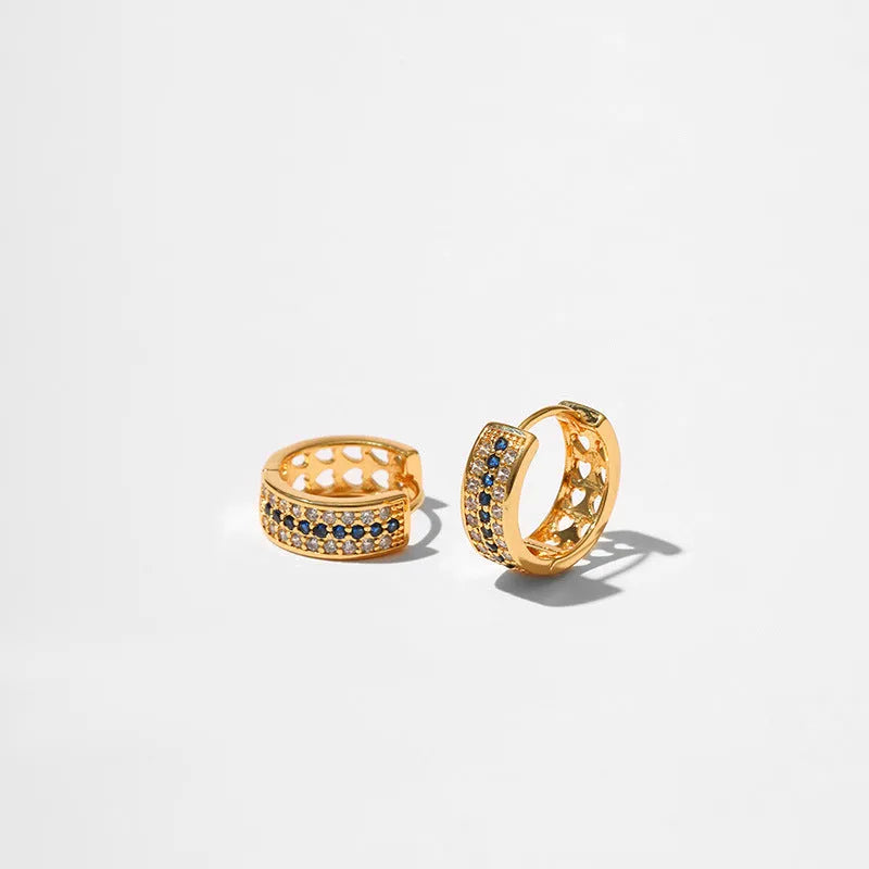 Women's earrings for commuting fashion personality round design 18K gold electroplated copper geometric earrings with round elements in colour KE1268 for female wearers