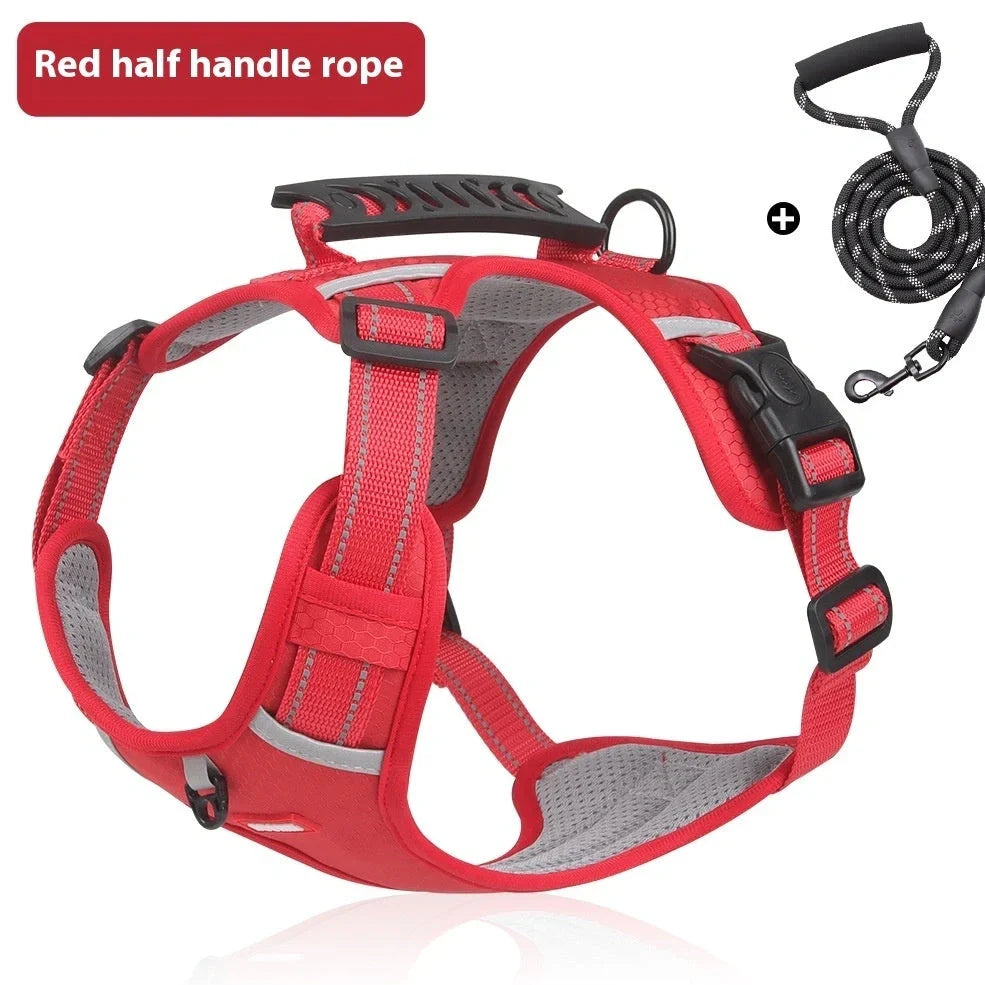 Reflective pet chest strap in multiple colours with adjustable design for night walk safety