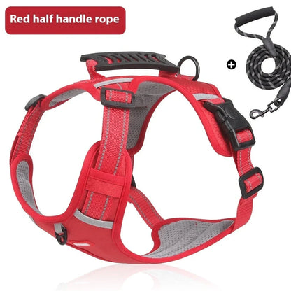Reflective pet chest strap in multiple colours with adjustable design for night walk safety