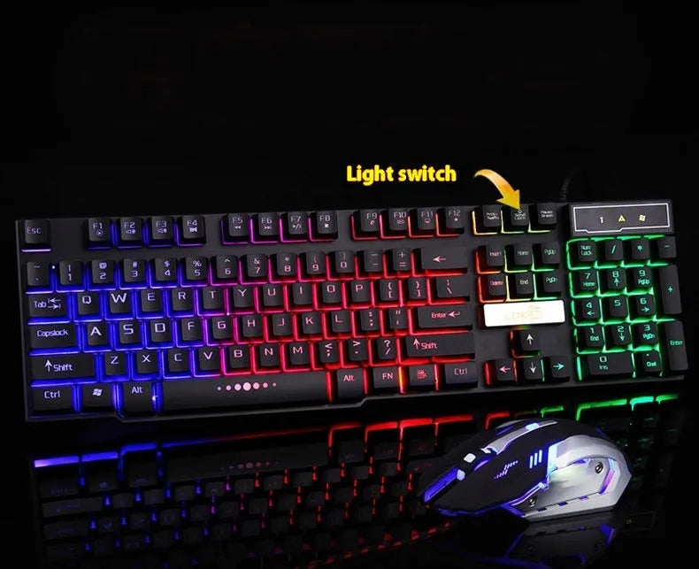 White and black glowing USB cable for gaming keyboards with RGB lighting effects