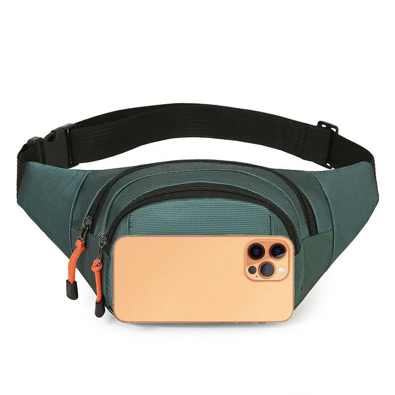 Waterproof slanted chest bag in nylon fabric with large capacity storage