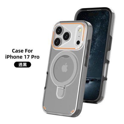 Magnetic phone case for iPhone 17 in sapphire blue, back cover with vehicle navigation support