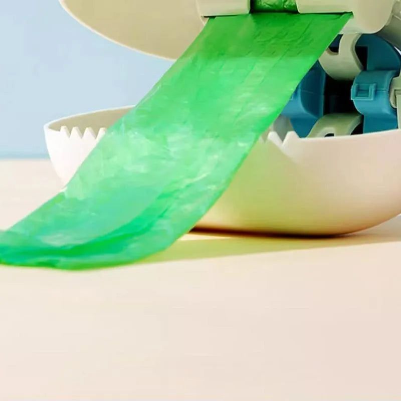 White blue dog pooper scooper with cloud-shaped jaw and ABS plastic construction