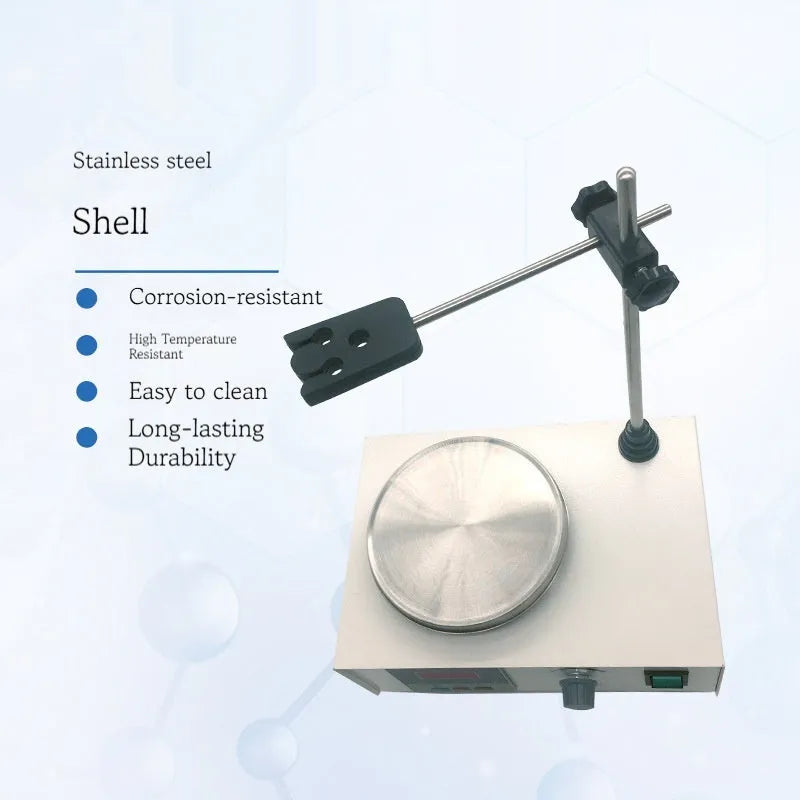Digital display laboratory magnetic stirrer with heating plate, model XLD-85-2, on a benchtop.