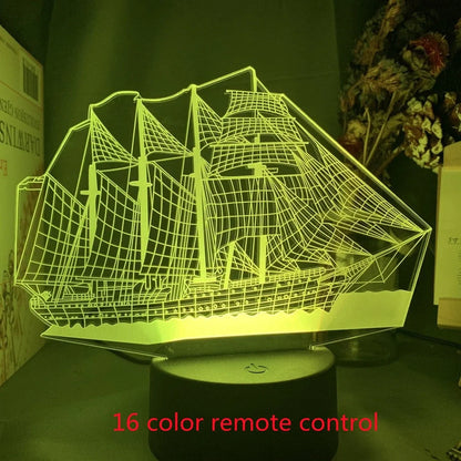 Custom 3D aeroplane hologram night light with personalised name, showing optical acrylic panel and ABS base