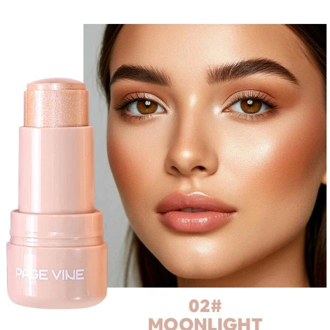 VINE cream contour stick with plastic housing showing six colour options for cheekbone highlighting