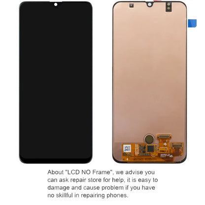 Oppo A50 A50S replacement LCD screen assembly with black bezel and pre-installed adhesive