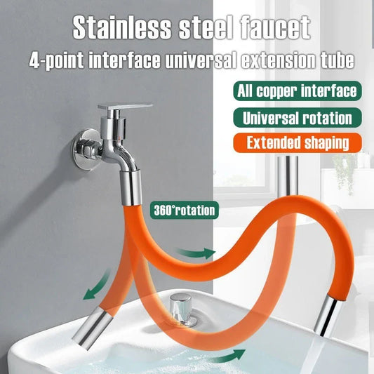 Adjustable faucet extender with 360-degree rotation for versatile sink cleaning