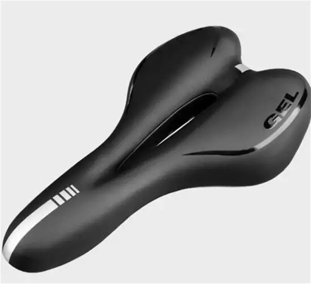 Bicycle cushion with silicone saddle, steel bow spring, and waterproof cover for enhanced cycling comfort