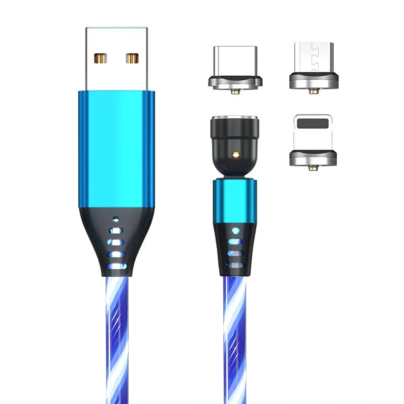 540 Rotate Luminous Magnetic Cable with LED lights and fast charging
