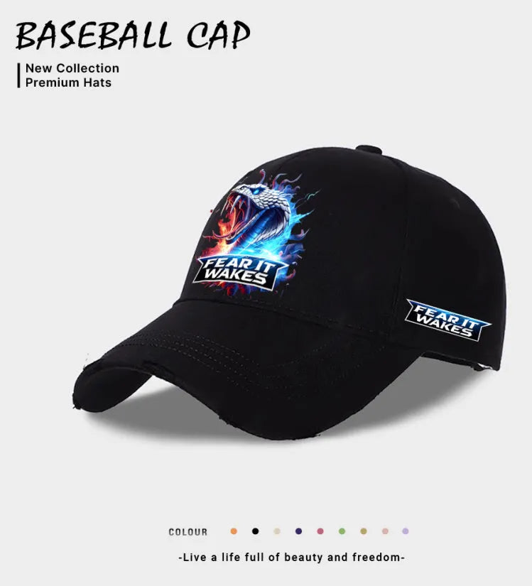 Men's casual baseball cap in European and American style available in beige, black, and blue colours