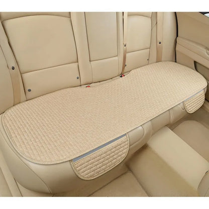Linen plaid car cushion set in classic colours with hemmed edges for four seasons use