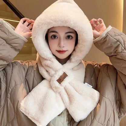 Cycling fleece-lined warm hat with ear protection in khaki, beige, pink, and grey