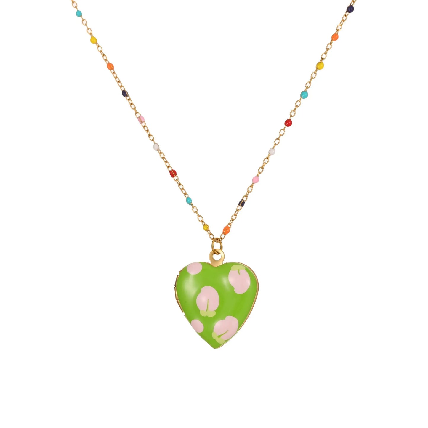 Stainless steel fruit pendant necklace with gold plating on adjustable 41-50cm chain