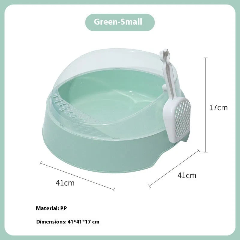 Round deodorant design cat litter box in mint green and pink colour options