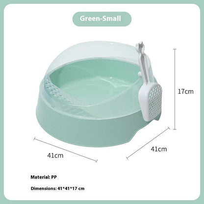Round deodorant design cat litter box in mint green and pink colour options