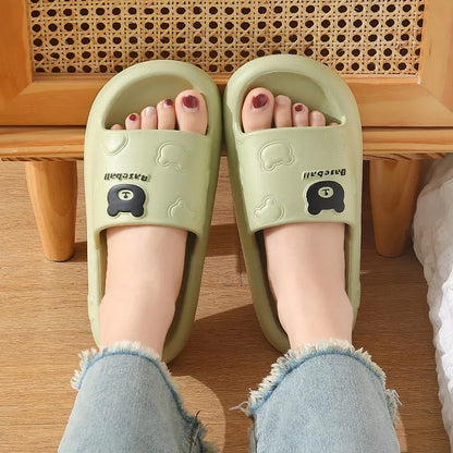 Cartoon bear slippers with thick non-slip EVA sole in various colours