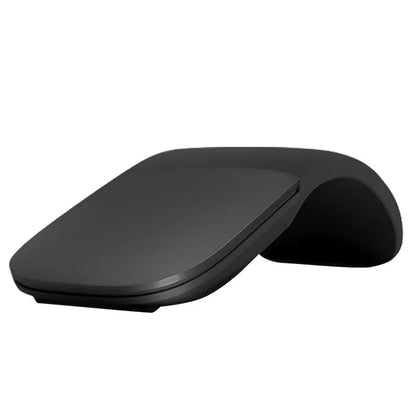 Folding wireless touch mouse showing compact design with Bluetooth connectivity