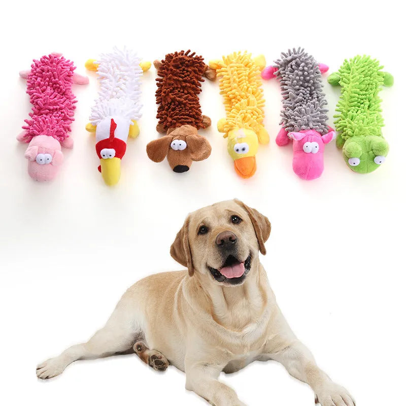 Brown dog design plush horse molar shaped dog chew toy with soft microfiber material