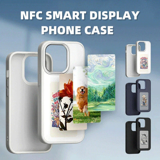 Customizable E-Ink phone case with personalized screen projection, compatible with various iPhone models