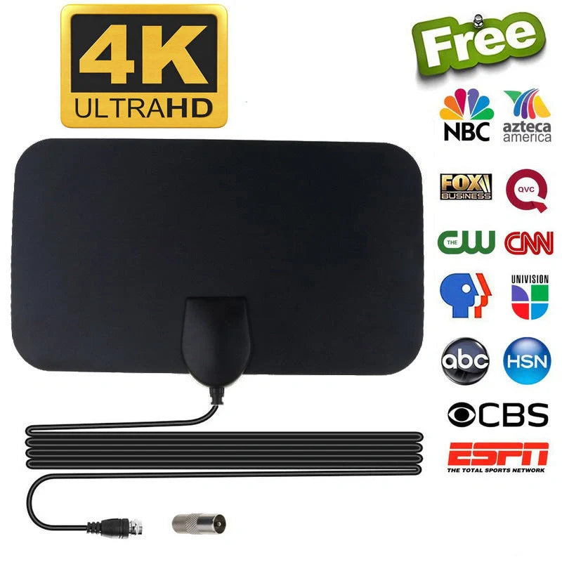Compact indoor digital TV antenna with ground wave technology for high-definition television reception