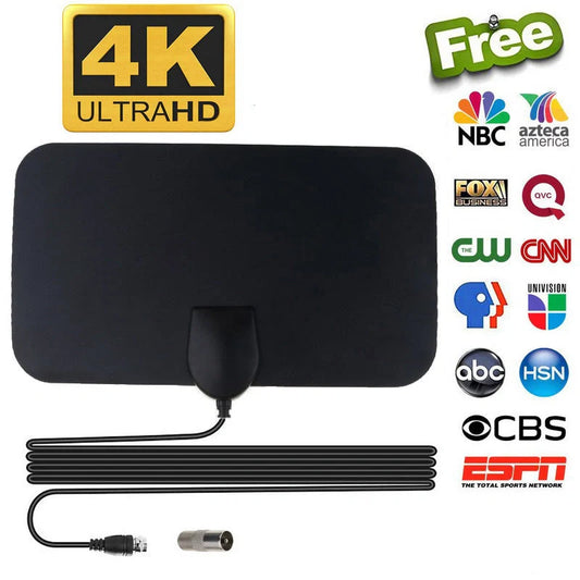 Compact indoor digital TV antenna with ground wave technology for high-definition television reception