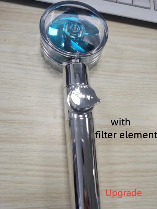 Turbo Propeller Shower Head with 360° fan extension and holder for a luxurious shower experience