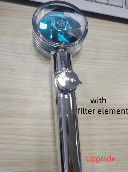 Turbo Propeller Shower Head with 360° fan extension and holder for a luxurious shower experience