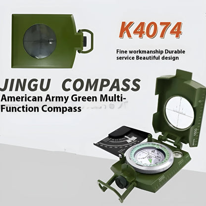 K4074 high-precision metal professional outdoor compass with hanging rope and compact dimensions