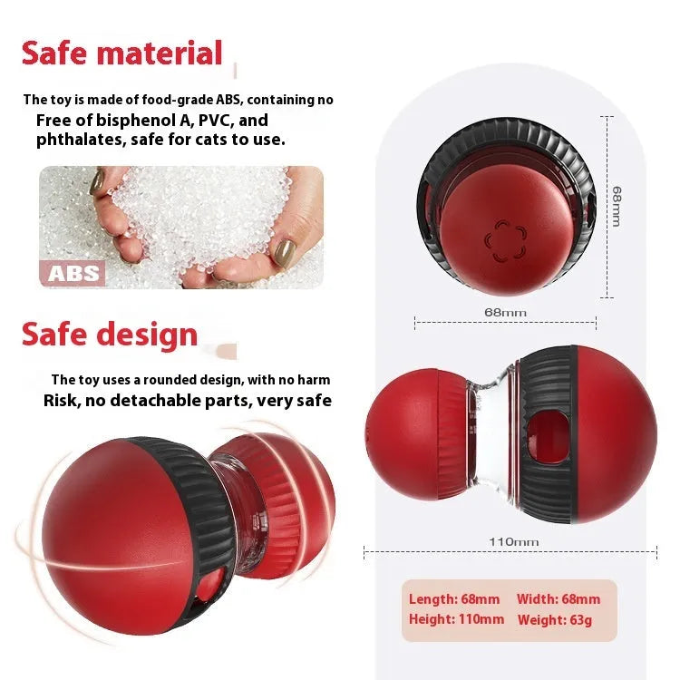 155mm rotating plastic cat toy with sound ball and food dispensing mechanism for interactive play