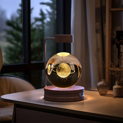 Crystal Ball Cosmic Dinosaur Indoor Night Light with USB Power and Warm Bedside Lighting