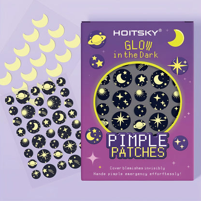 Closed acne patches 51-piece pack with starry sky pattern waterproof breathable plastic film dressing