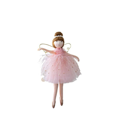 Pink and white cloth ballet girl angel plush doll pendant with modern design