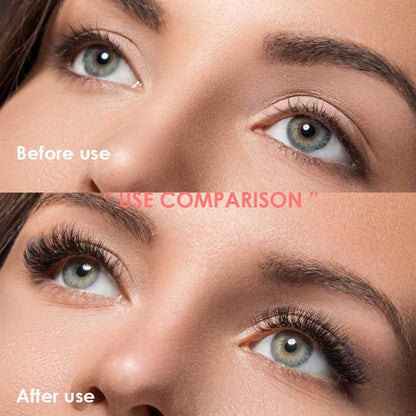 5 pairs of magnetic false eyelashes with tweezers and eyeliner on white background
