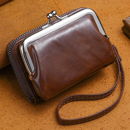 Ladies buckle coin purse with 4-inch metal clip closure in five colour options