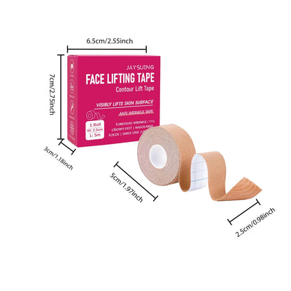 Roll of transparent hydrogel facial anti wrinkle lifting tape for forehead and brow application