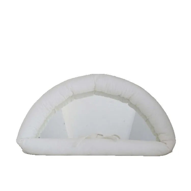 Hanging soft cotton-filled fabric mirror panel in solid colour, shown in white, black, and sapphire blue options.