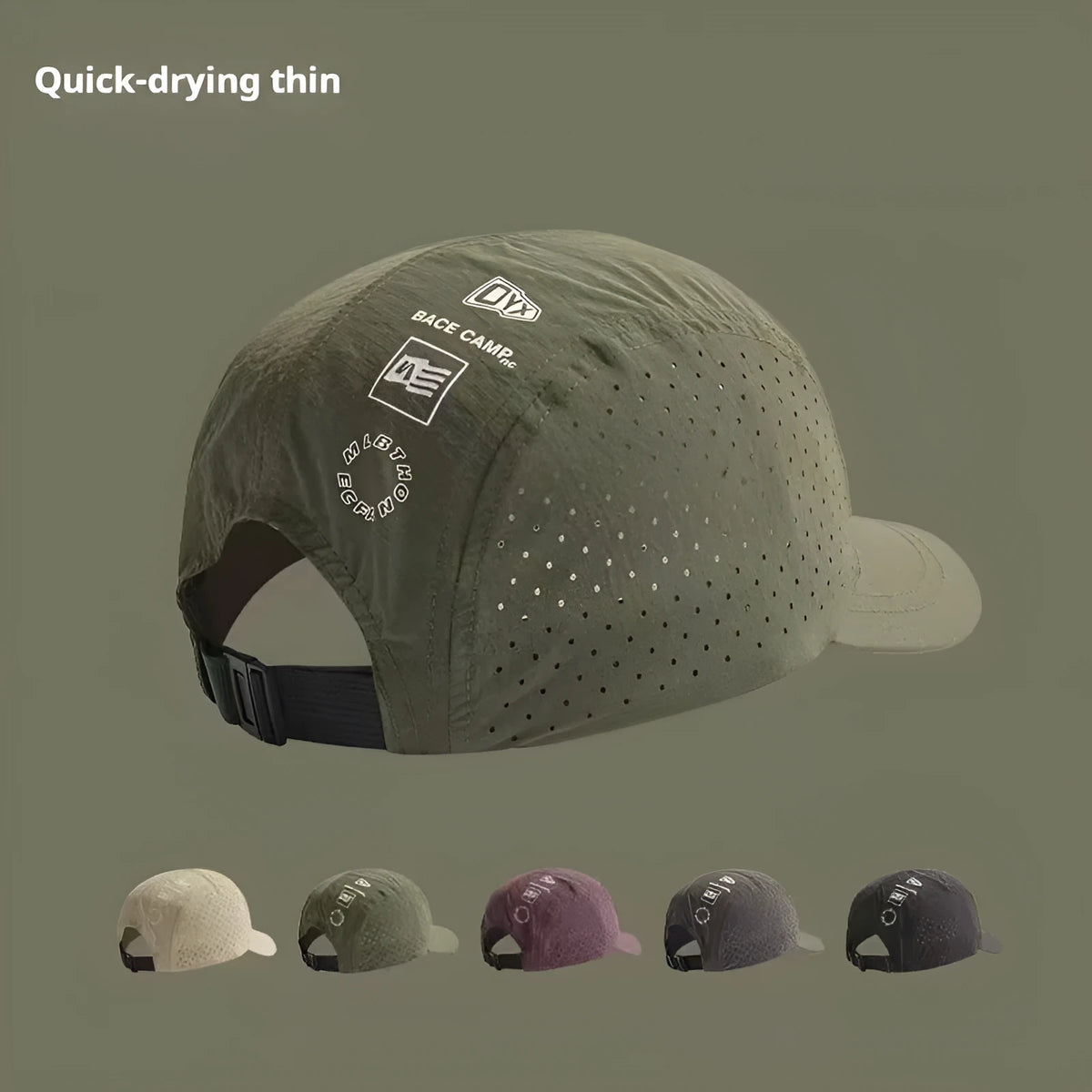 Men's adjustable baseball cap in purple with breathable mesh design for summer sun protection