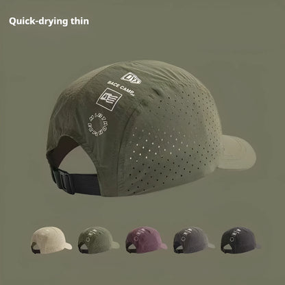 Men's adjustable baseball cap in purple with breathable mesh design for summer sun protection