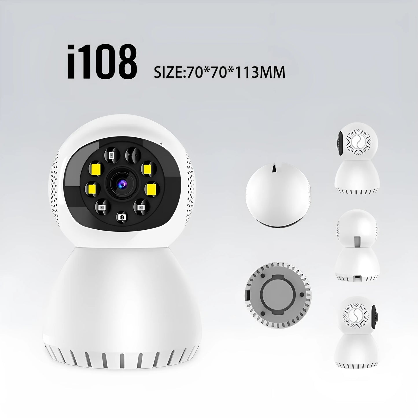 Wireless 1080p HD security camera with ABS housing and bracket for indoor outdoor monitoring