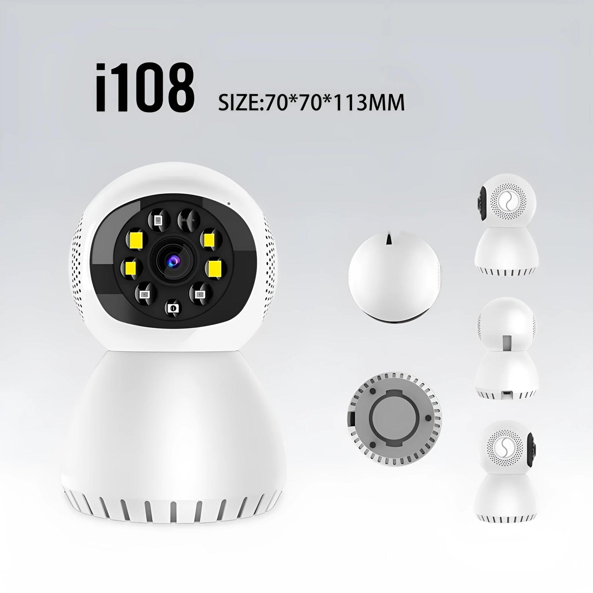 Wireless 1080p HD security camera with ABS housing and bracket for indoor outdoor monitoring