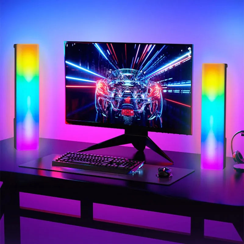 3D RGB light pick-up table top ambiance lamp with voice activation and USB power connection